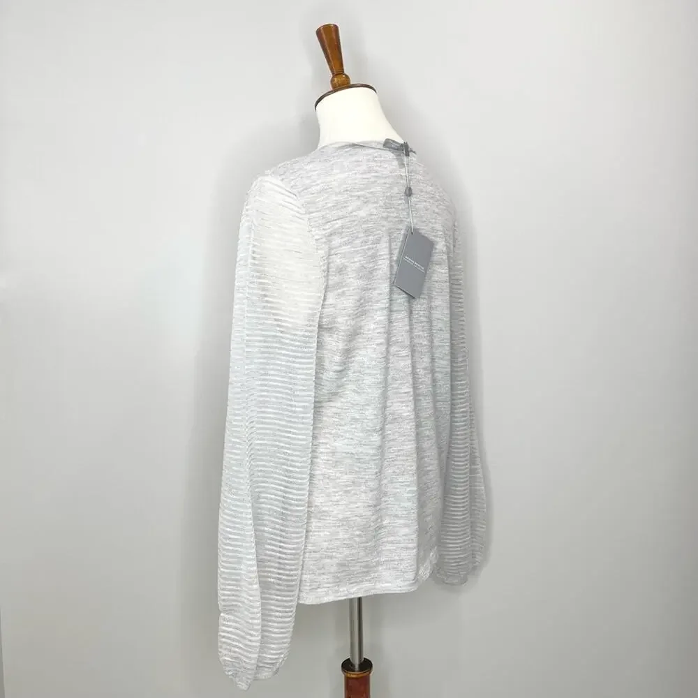Neiman Marcus Cashmere Collection Sweater with Sheer Ottoman Sleeves Size Large - Picture 5 of 14